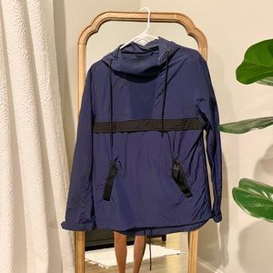 Navy Windbreaker Hoodie